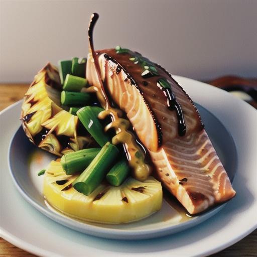 Maple-Glazed Salmon with Pineapple