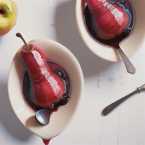 Red Wine Poached Pears