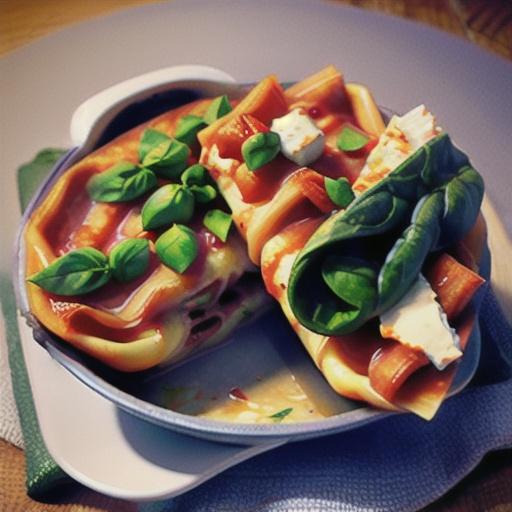 Spinach & ricotta cannelloni with tomato sauce