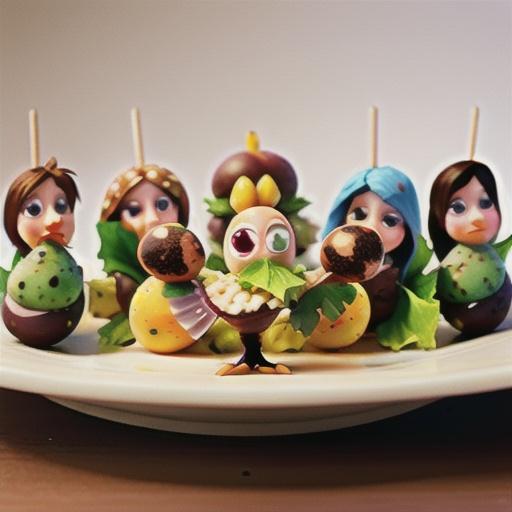 (Quail) Egg Salad Sandwiches on a Stick