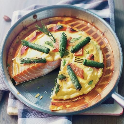 Fast salmon, dill and potato frittata