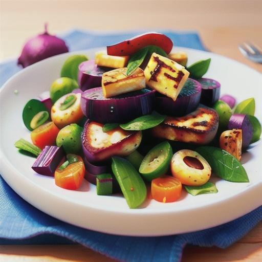 Warm beetroot, orange & haloumi salad