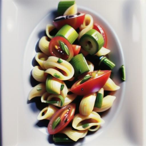 Pasta, asparagus & marinated tomato salad