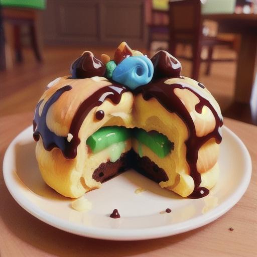 Sticky golden syrup and chocolate buns