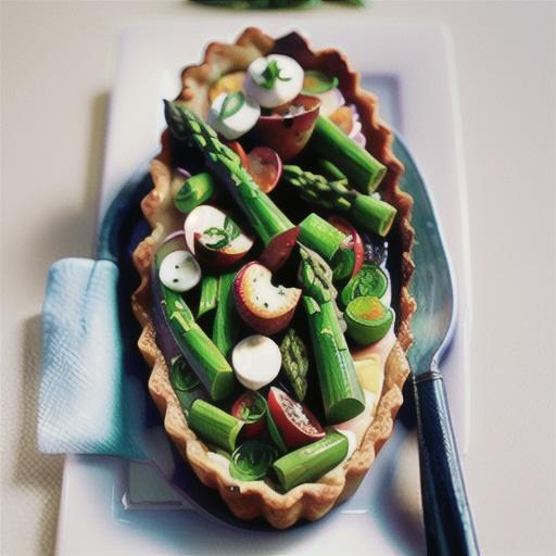 Asparagus and watercress tart
