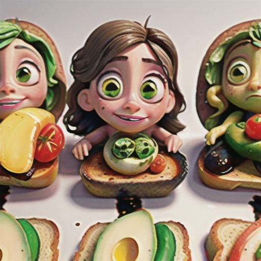 Avocado Toasts with Olive Relish, Tomatoes, and Balsamic