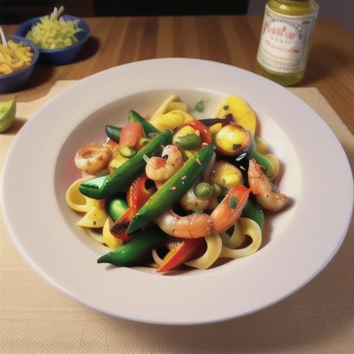 Garlicky Shrimp Primavera with Shishito Peppers