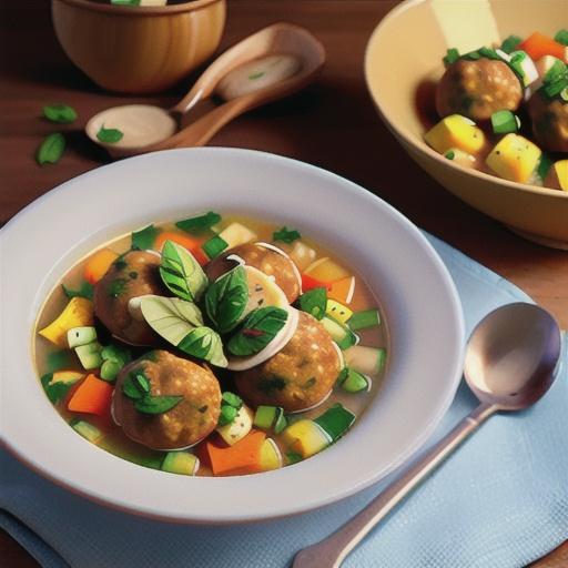 Chicken & herb meatball soup