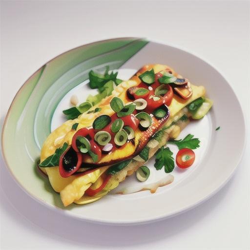 Stuffed Asian omelette