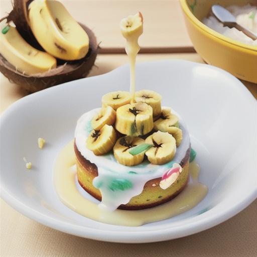 Step-by-step steamed banana and coconut cakes