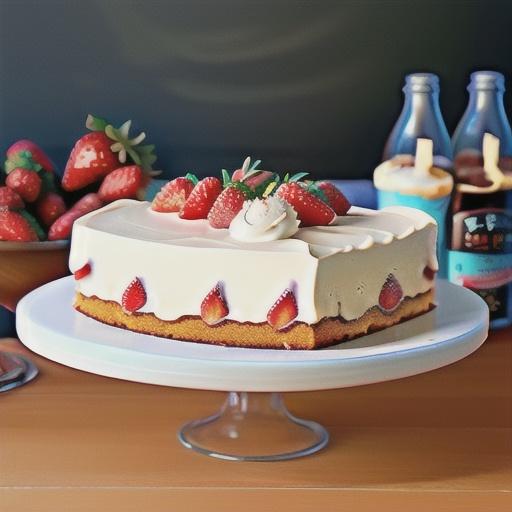 Strawberries and Cream Baileys Poke Cake