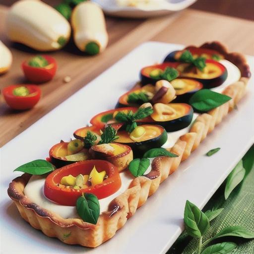 Mascarpone and herb tart with roasted capsicum