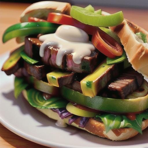 Sticky Beef Sandwich