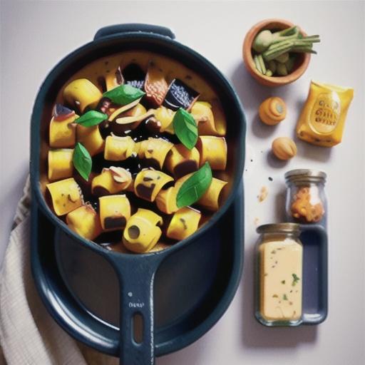 Tortiglioni with caramelised onions & pumpkin