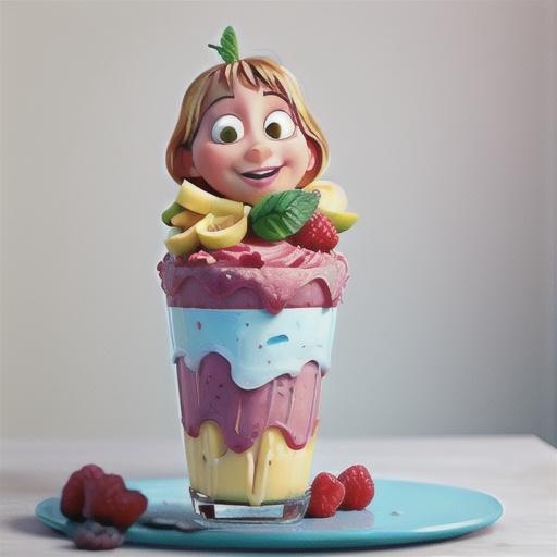 Layered raspberry and rockmelon nice cream