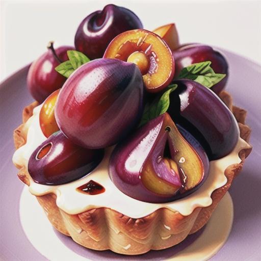 Roasted plum & clotted cream tarts