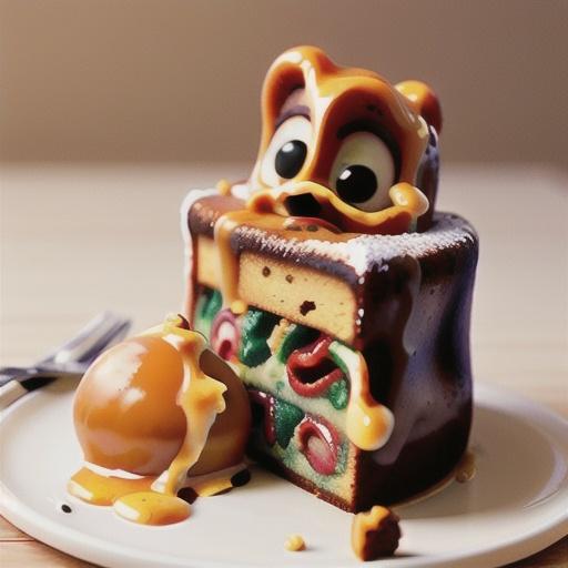 Pecan cake with butterscotch sauce