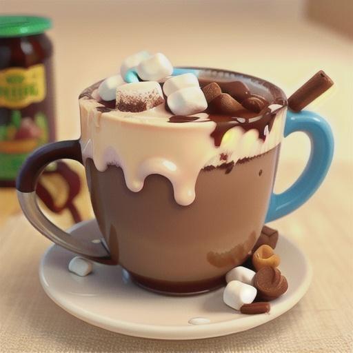 Creamy hot chocolate with marshmallows