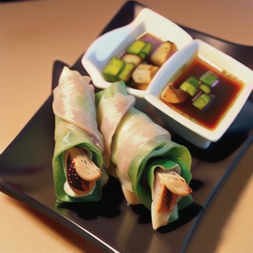 Chicken Spring Rolls with Hoisin Sauce