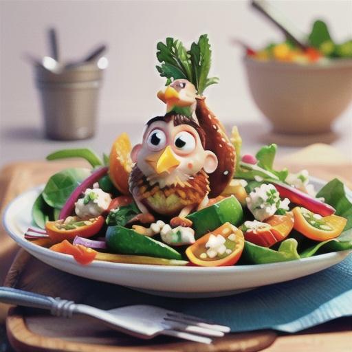 Chicken with orange and feta salad