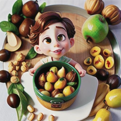 Baby rocket salad with poached pears & hazelnuts