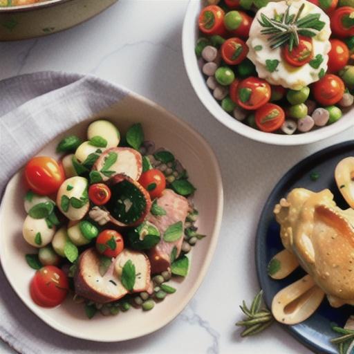 Rosemary lamb with lentils and roasted tomatoes