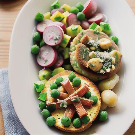 Sesame lamb patties with chickpea salad