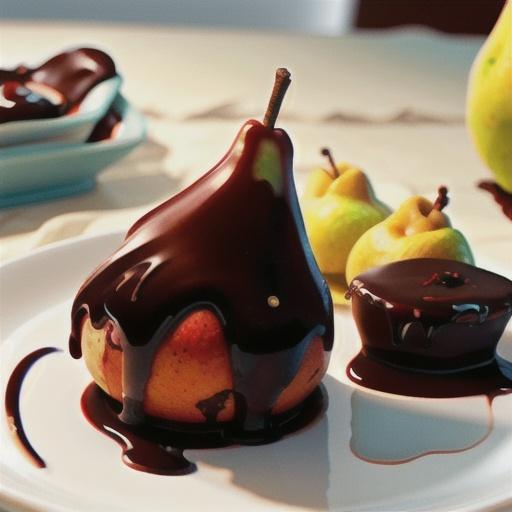 Pears in Chocolate Sauce