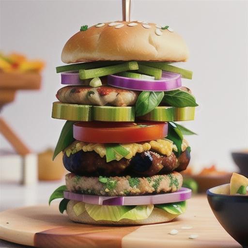 Quinoa burgers with pickled vegetables