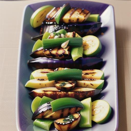 Chargrilled Asian eggplant with garlic ginger sauce
