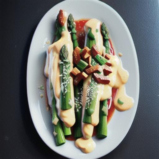 Asparagus cannelloni with easy cheesy sauce