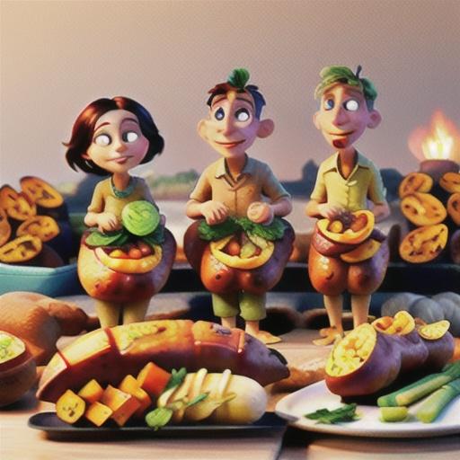 Smoky chicken stuffed sweet potatoes