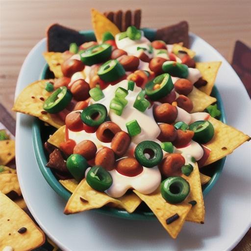 Chicken Nachos with Refried Beans