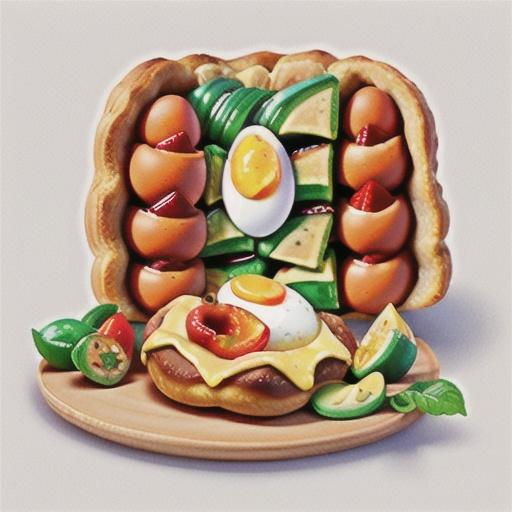 Egg and red capsicum galette