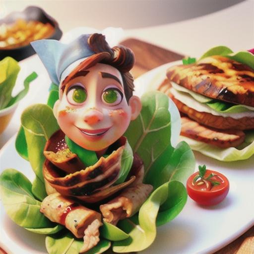 Butter lettuce and pork wraps