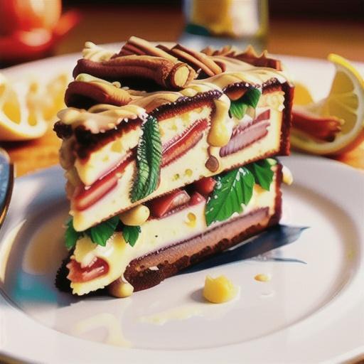 Rhubarb Spice Cake with Lemon Sauce