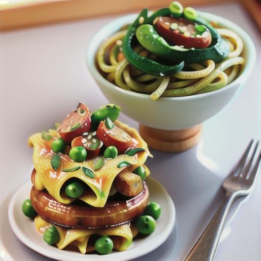 Spaghetti and pea frittata