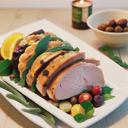 Turkey breast with walnut, raisin and sage stuffing