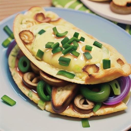 Mushroom, Scallion, and Cheese Omelet
