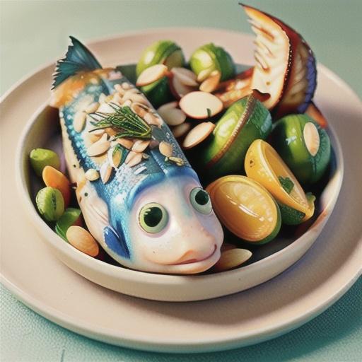 Almond and dill crusted fish