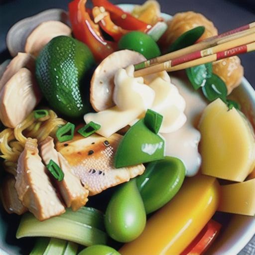 Quick Sesame Chicken Noodle Bowl