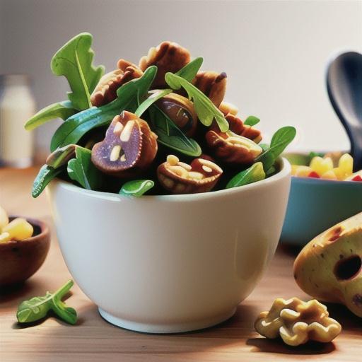 Potato & rocket salad with toasted walnuts