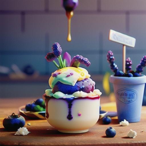 Goat Cheese-Blueberry Ice Cream