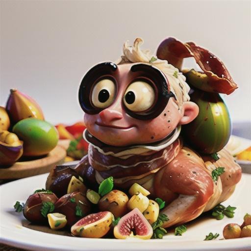 Fig and prosciutto-stuffed lamb with thyme potatoes