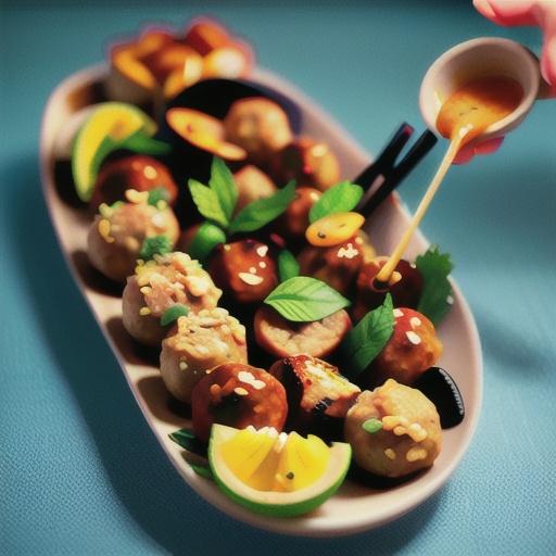 Asian-Inspired Pork and Rice Meatballs with Apricot Glaze