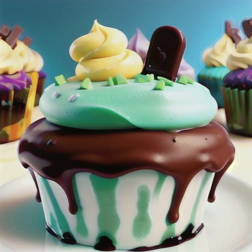 Mint Buttercream Frosting With Dark Chocolate Glaze
