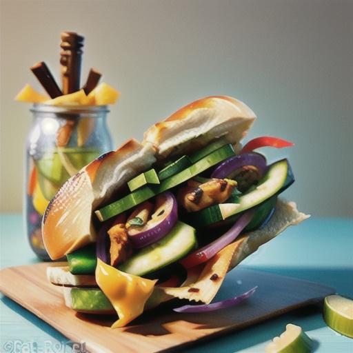 Five-spice chicken and cucumber banh mi