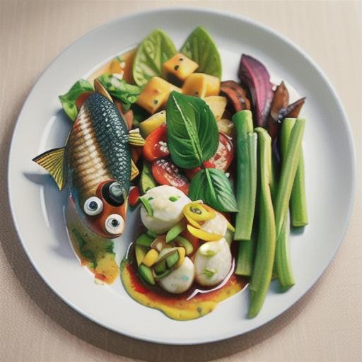 Pan-fried fish with Thai sauce