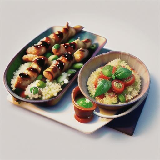 Barbecued herb chicken with tomato couscous