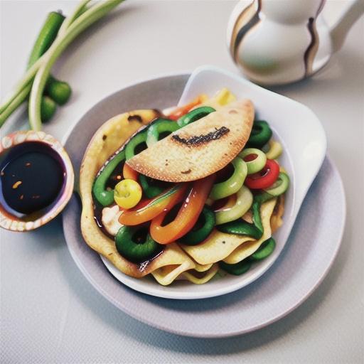 Asian vegetable and noodle omelettes